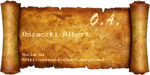 Oszaczki Albert névjegykártya
